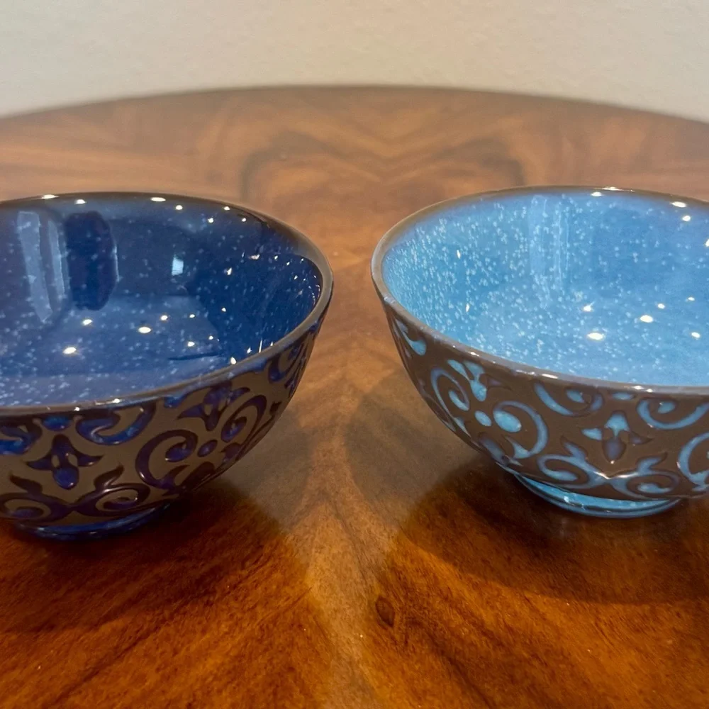 2 BIA Cordon Bleu Oh La La Arabella Blue Oven Safe / Dishwasher Safe Bowls - Picture 2 of 9